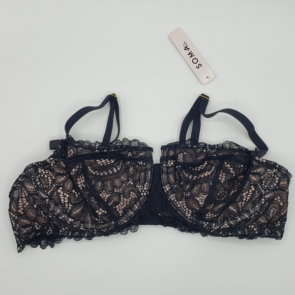 Soma Balconette Lace Bra Black - Picture 2 of 4